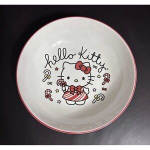 Hello Kitty Christmas Candy Cane Pasta‎ Bowl NEW